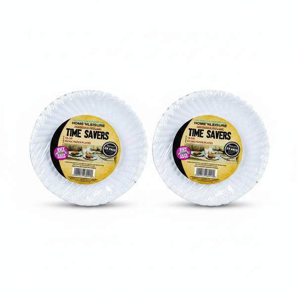 Home n Leisure Disposable Paper Picnic Plates 18cm, 50 Piece - 2 Pack