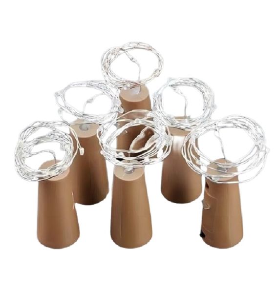 Warm White Cork Bottle Decorative LED String Lights (3M)- 6Pieces