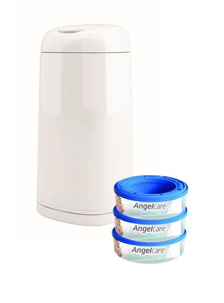 Angelcare Dress Up Nappy Bin Refill Combo (3x Refills) - White