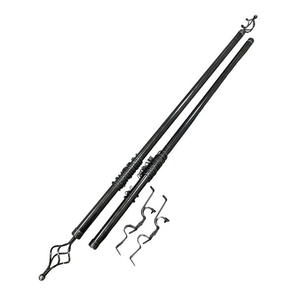 X- Clusive Expandable Curtain Double Rod with Twisted Cage Finial - 2m