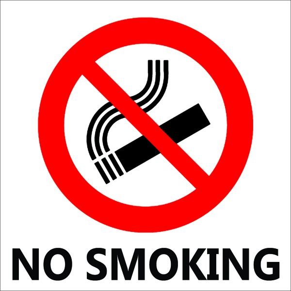 No Smoking Sign 19x19cm - 2 Pack