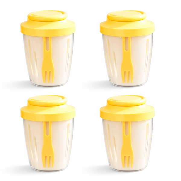4 Pack - Plastic Double-Layer Drain Salad Cup - 500ml