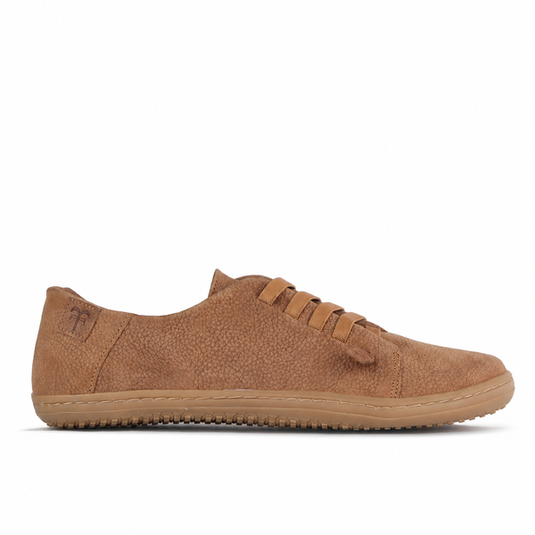 Froggie Women's Elasticated lace Barefoot Shoe - Removable Footbed-Tabacco