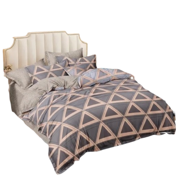 Linen Boutique - Duvet Cover Set Reversible-GeometricBrown