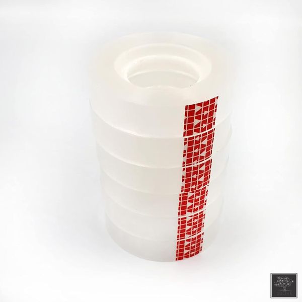 Sulfar Clear Stationery Tape 8pcs, 1/2" (12mm) width X36Yads Length