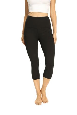 Women High Waist Capri Yoga Pants Pockets Workout Running Athletic Leggings