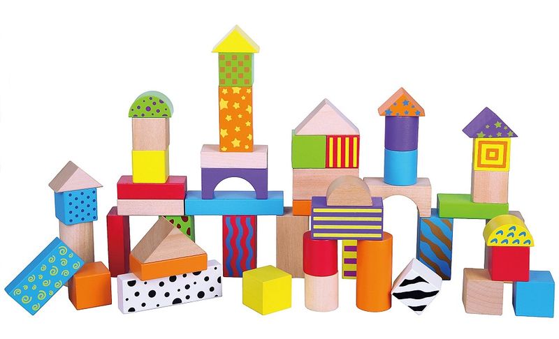 Viga Colorful Block Set -Stripes (50pieces)