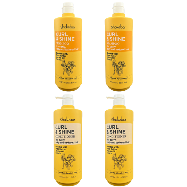 SHAKEBAR Curl &amp; Shine 1L Shampoo &amp; Conditioner (2 sets)