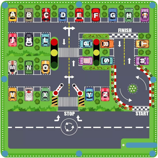 Montessori Educational Wooden Alphabet Puzzle Board Magnetic Car Park Maze