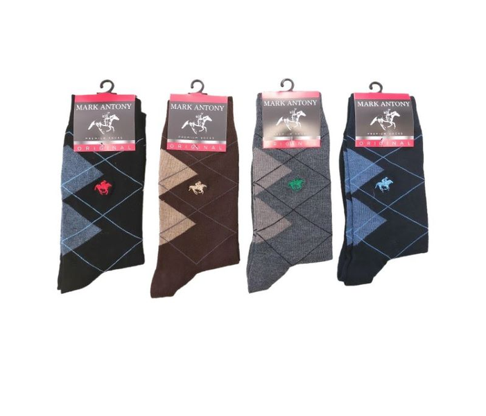 Mark Antony Designer Cotton Fashion Dress Socks - 4 Pack