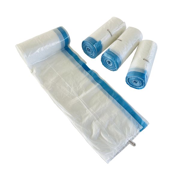 100x Piece White Disposable Plastic Drawstring Bag