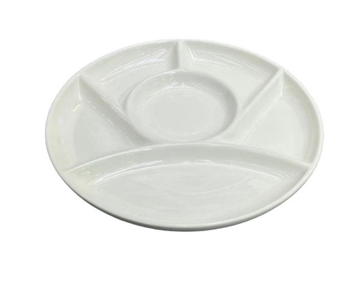 24 cm Fondue-Plate, Set of 2 Ceramic Plates