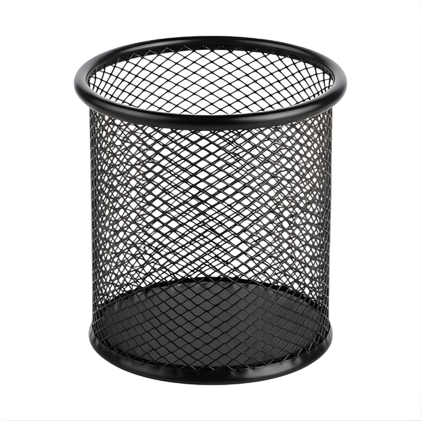 Multifunctional Round Metal Desk Organizer - Black