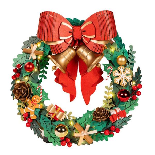 Robotime Rolife Wooden 3D DIY Puzzle - Christmas Wreath - 252 Pieces
