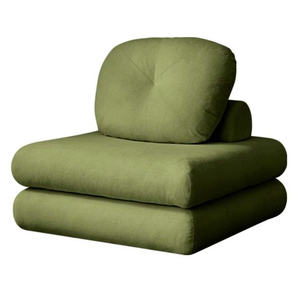 Single Seater Fabric Mochi Sofa Bed - Convertible Modular Block Sofa