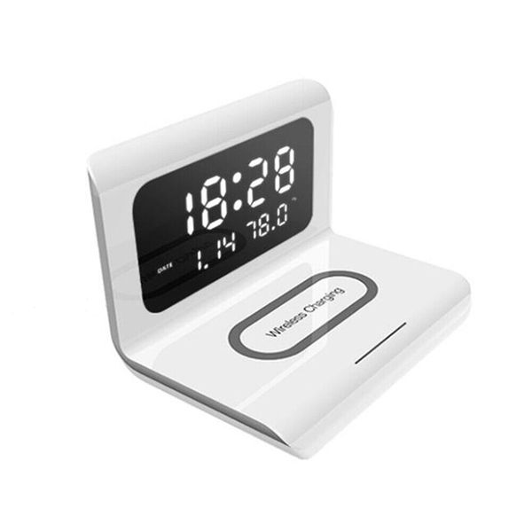 XP-Wireless Charging Digital Alarm Clock - White