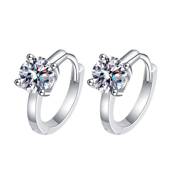 ZELTRYN S925 Sterling Silver 1 Carat Moissanite Earrings - GRA Certificate