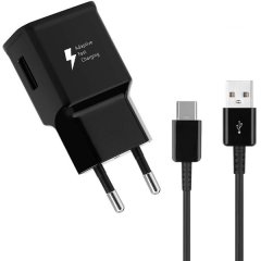 Fast Charging Wall Charger &amp; USB to Type C Cable - Black