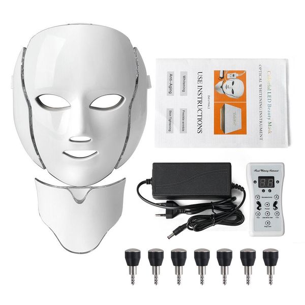 7 Color LED Photon Skin Rejuvenating Facial Neck Mask Beauty Therapy Device