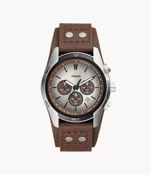 Fossil Men's Coachman Brown Leather Strap Watch - CH2565