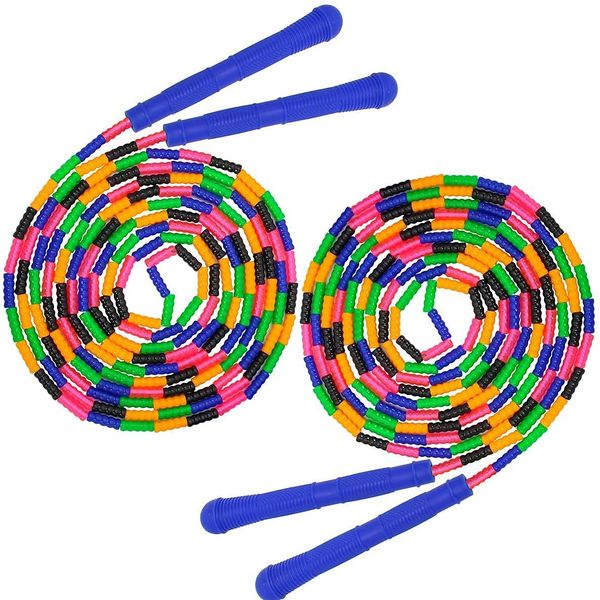 Double Dutch Jump Rope 2 Pack, 16ft Adjustable Beaded Skipping Rope