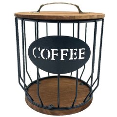 Hollowed Coffee Capsule Storage Basket for Home Cafe Hotel Black