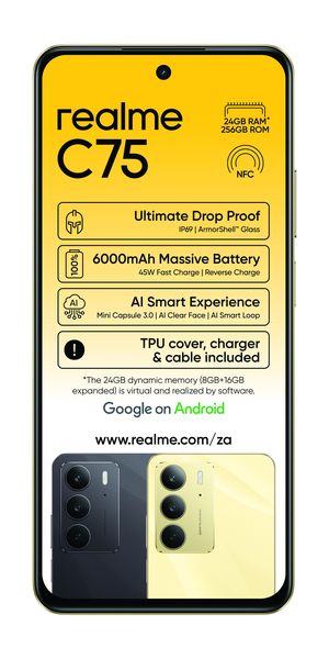 Realme C75 256GB LTE Dual Sim - Lightning Gold