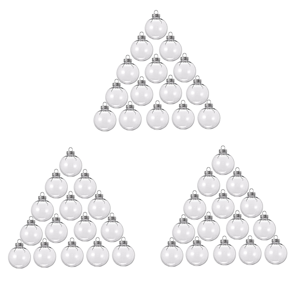 15 Pcs Round Clear Christmas Balls Fillable Diy Christmas Tree Balls