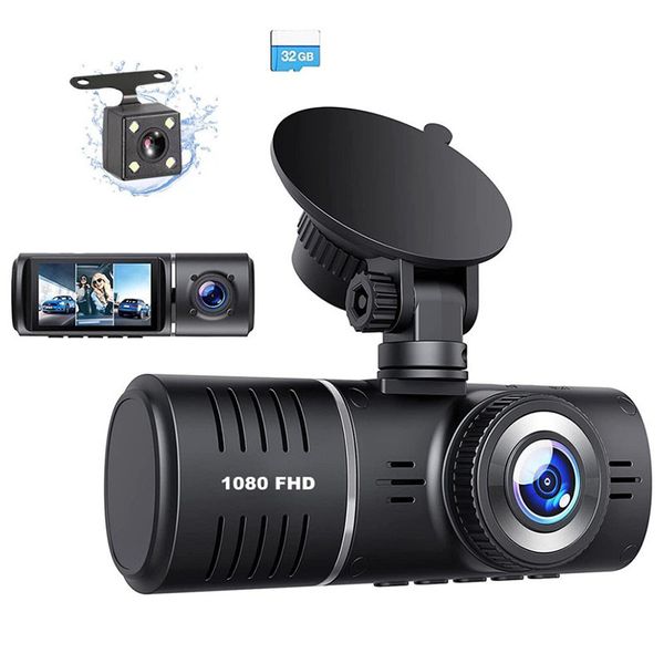 Dash Cam Front and Rear, 1080P Dash Camera for Cars with 32GB Card