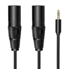 Multi-Function Male Jack to Double XLR Extension Cable 6.35/3.5mm 3M