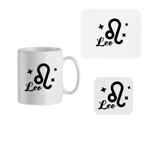 Mug, Coaster and Mouse Pad Combo - Leo