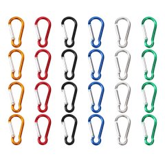 Mini Aluminium Carabiner Spring Clips - 24 Pieces