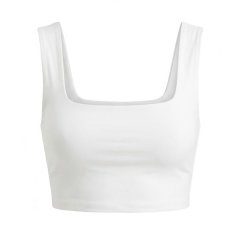 Women's Square Neck Sleeveless Crop Top - Slim Fit Sporty Tank Vest