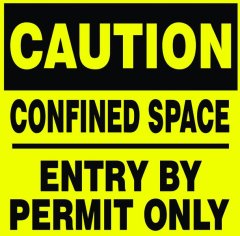 Caution Confined Space Entry By Permit Only 29x29cm Sign - 2 Pack.