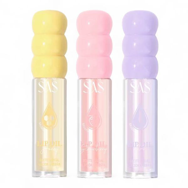 SAS Aloe Vera Honey Strawberry Lip Oil Gloss Trio Set Plumping Hydrating