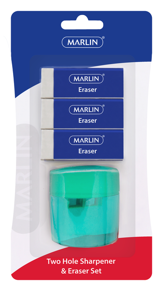 Marlin Eraser and Tub Sharpener Set