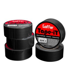 Tape-iT 5 Pack of 2inch Black Gaffer Tape Rolls 48mm x 25m | Ti4825BG5