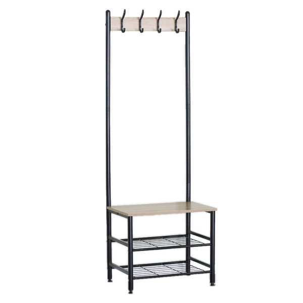 Home Pro - Parma Entryway Garment &amp; Shoe Rack