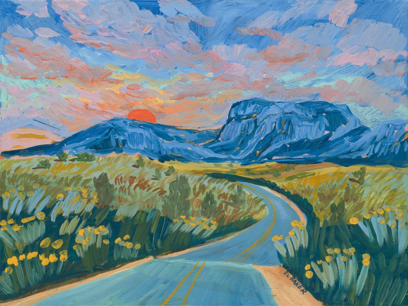 Canvas Wall Art - Blue Road