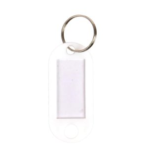 PrimeLine - Soft Type Plastic Key Ring Tags - White x 20