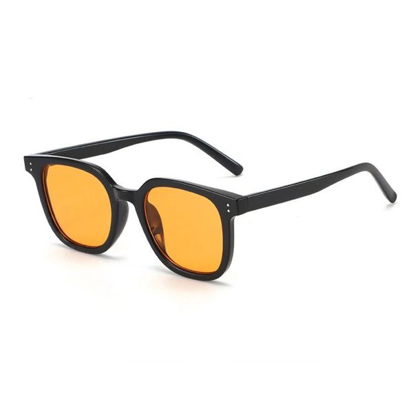 Retro Orange Sunglasses with Black Frames, UV Protective PC Lenses