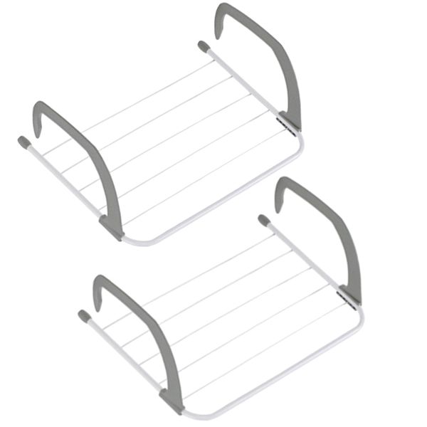 Home Foldable Wall Mounted Drying Rack Set Of 2 - 40x68x15cm