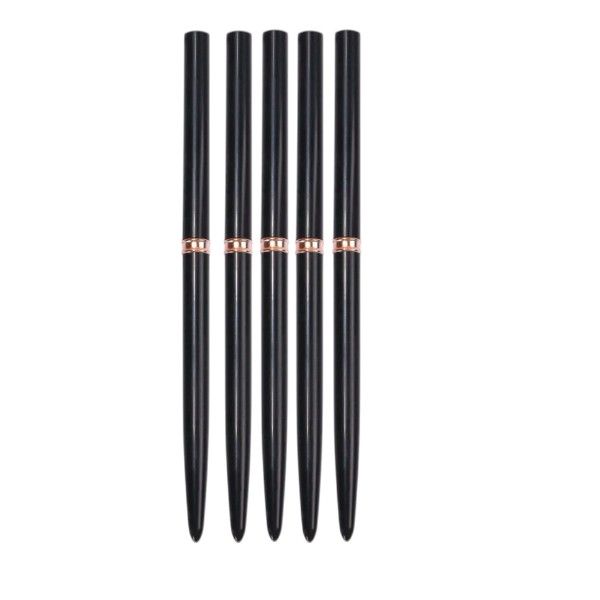 5 Piece - Multi-Purpose Thin Makeup Brush Set - Black