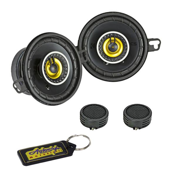 Kicker CS-Series 90W 3.5" 2-Way Coaxial Speakers &amp; Evo Tweeters &amp; Keyring
