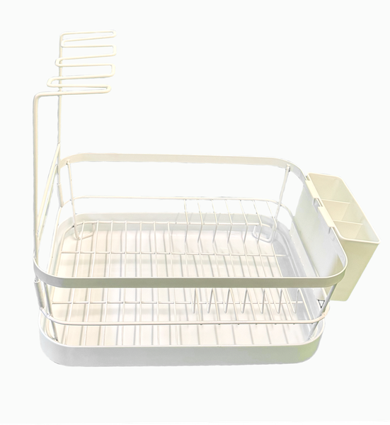 Simple Dish Drying Rack With Drain board, Small Dish Drainer for Kitchen