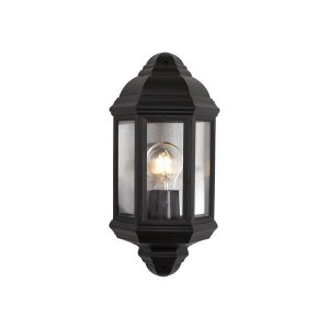 Eurolux - Half Lantern Plastic Black E27