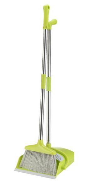 Windproof Broom and Dustpan Set - Green