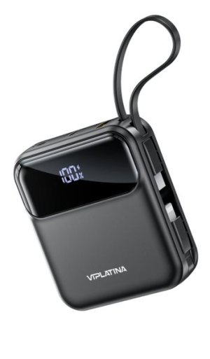Power Bank 10000mAh 22.5W with Built-in Type-C &amp; Lightning Cables - VP16