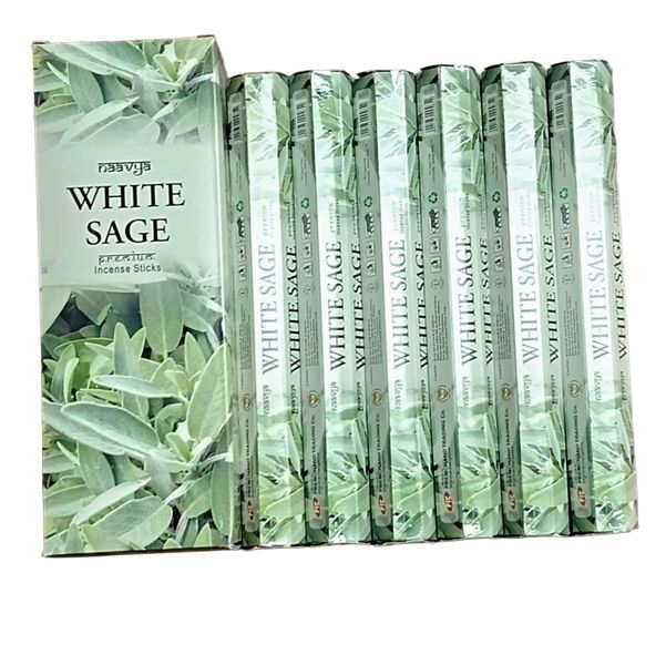 Naavya Premium White Sage Incense Sticks 9 inch - 6 Packs 120 sticks