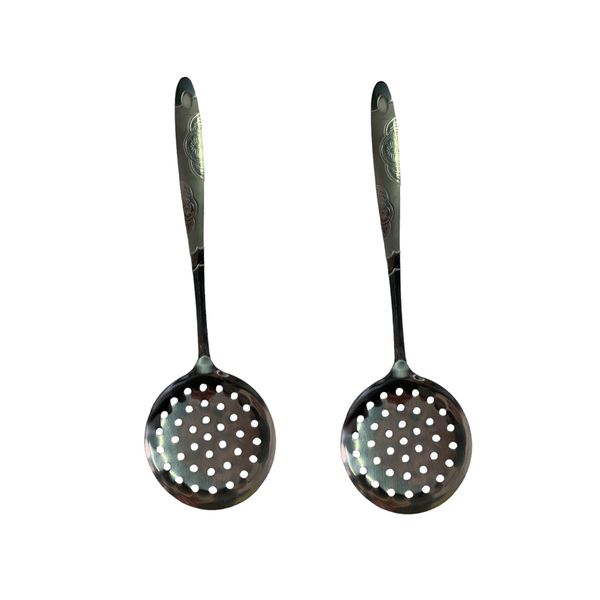 Quality Rice Embossed Design Skimmer Stainless Steel 2 Piece - 32cm